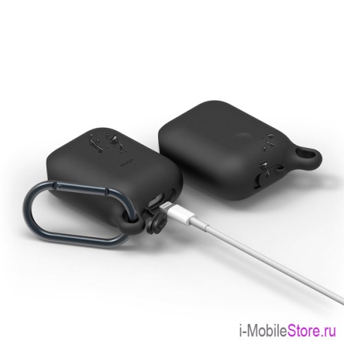 Чехол Elago Waterproof Hang case для AirPods 1/2, черный