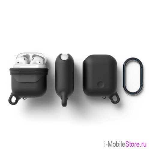 Чехол Elago Waterproof Hang case для AirPods 1/2, черный