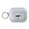 Karl Lagerfeld для Airpods Pro 2 чехол PU Saffiano Monogram with ring NFT Metal Head Choupette Silver
