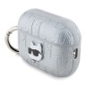 Karl Lagerfeld для Airpods Pro 2 чехол PU Saffiano Monogram with ring NFT Metal Head Choupette Silver