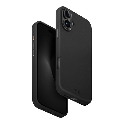 Uniq для iPhone 16 Plus чехол кожаный Lyden Black (Magsafe)