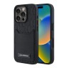 Karl Lagerfeld для iPhone 16 Pro Max Grained Monogram чехол с карманом для карты из PU кожи, черный