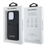 Karl Lagerfeld для iPhone 16 Pro Max Grained Monogram чехол с карманом для карты из PU кожи, черный