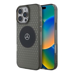 Mercedes для iPhone 16 Pro Max чехол PC/TPU Star pattern and Circle, Black (MagSafe)