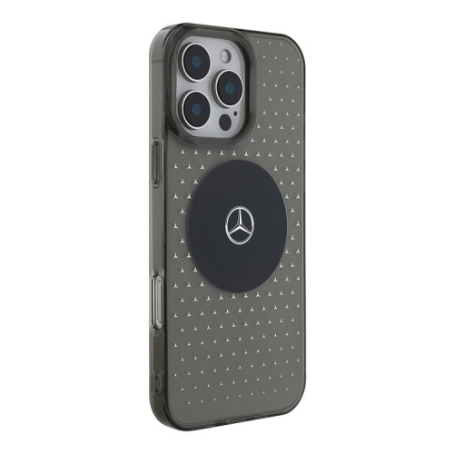 Mercedes для iPhone 16 Pro Max чехол PC/TPU Star pattern and Circle, Black (MagSafe)