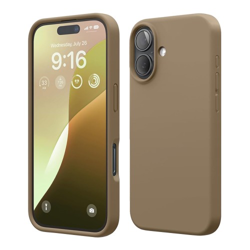 Elago для iPhone 16 чехол Soft silicone (Liquid) Brown