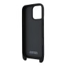BMW для iPhone 16 Pro Max чехол Crossbody PU Carbon stripe Metal logo + Strap Hard Black