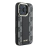 DKNY для iPhone 16 Pro чехол PU Checkered Metal logo Hard Black (MagSafe)