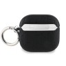 Karl Lagerfeld для Airpods 4 чехол PU Saffiano Monogram with ring NFT Metal Head Karl Black