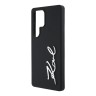 Karl Lagerfeld для Galaxy S25 Ultra чехол Liquid silicone Signature Metal logo & Camera frame Hard Black