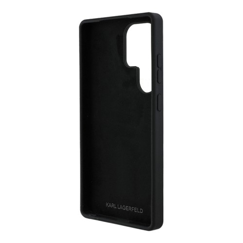 Karl Lagerfeld для Galaxy S25 Ultra чехол Liquid silicone Signature Metal logo & Camera frame Hard Black