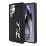 Karl Lagerfeld для Galaxy S25 Ultra чехол Liquid silicone Signature Metal logo & Camera frame Hard Black