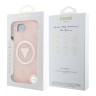 Guess для iPhone 16e чехол PC/TPU 4G Glitter Triangle logo Pink (MagSafe)