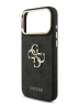 Guess для iPhone 17 Pro чехол Crossbody PU 4G Big metal logo Gold camera Hard + Strap Black