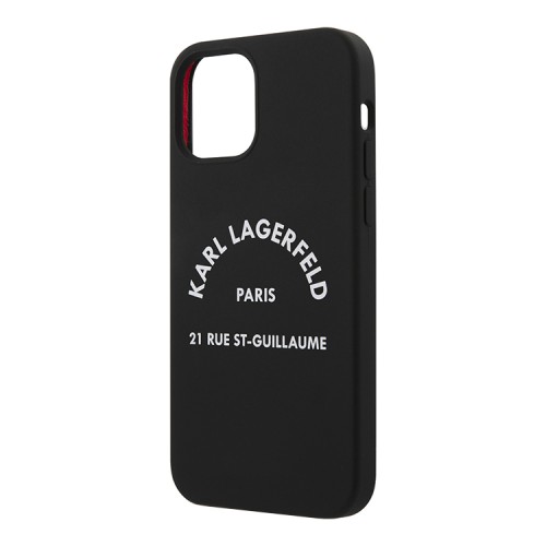 Чехол Karl Lagerfeld Liquid silicone RSG logo Hard для iPhone 12 | 12 Pro, черный