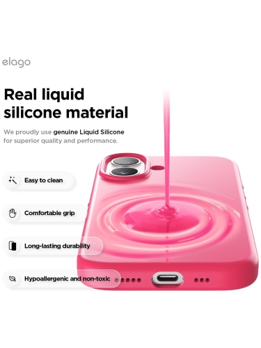 Elago для iPhone 17 чехол Magnetic Silicone Ice Red (MagSafe)