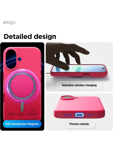 Elago для iPhone 17 чехол Magnetic Silicone Ice Red (MagSafe)