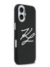 Karl Lagerfeld для iPhone 17 чехол Liquid Silicone Initials Metal Logo & Camera Hard Black