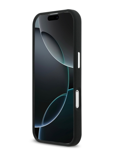 Karl Lagerfeld для iPhone 17 чехол Liquid Silicone Initials Metal Logo & Camera Hard Black