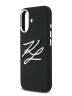 Karl Lagerfeld для iPhone 17 чехол Liquid Silicone Initials Metal Logo & Camera Hard Black