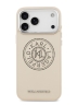 Karl Lagerfeld для iPhone 17 Pro Max чехол PU Perforated Round logo Metal camera Hard Beige (MagSafe)