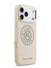 Karl Lagerfeld для iPhone 17 Pro Max чехол PU Perforated Round logo Metal camera Hard Beige (MagSafe)