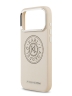 Karl Lagerfeld для iPhone 17 Pro Max чехол PU Perforated Round logo Metal camera Hard Beige (MagSafe)