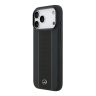Mercedes для iPhone 17 Pro Max чехол Liquid silicone Vertical stripe Metal Cam Hard Black (MagSafe)