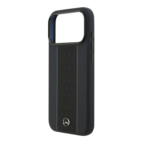 Mercedes для iPhone 17 Pro Max чехол Liquid silicone Vertical stripe Metal Cam Hard Black (MagSafe)