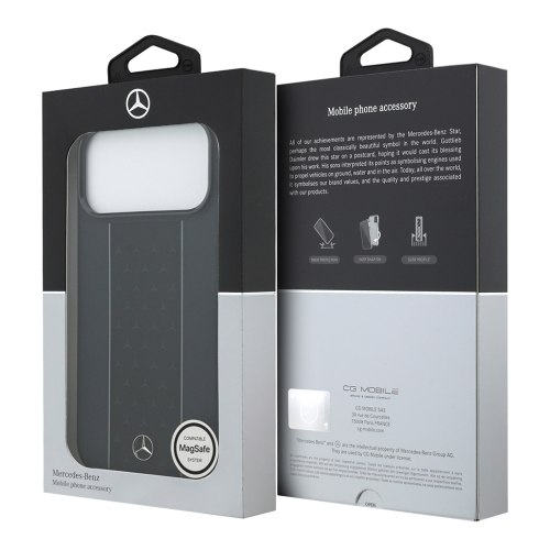 Mercedes для iPhone 17 Pro Max чехол Liquid silicone Vertical stripe Metal Cam Hard Black (MagSafe)