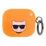 Чехол Karl Lagerfeld TPU FLUO with ring Choupette Transparent для Airpods 3 (2021), оранжевый