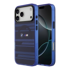 BMW для iPhone 17 Pro чехол M-series IML Metal camera Double logo Lines Hard Blue (MagSafe)