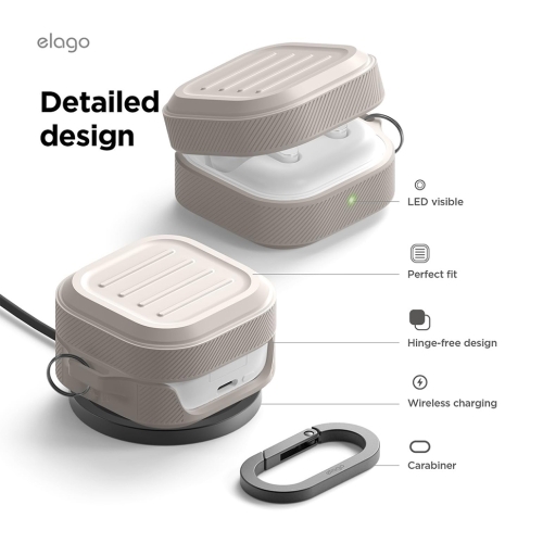 Elago для Galaxy Buds 4/4 Pro чехол Armor Silicone Hang case Stone