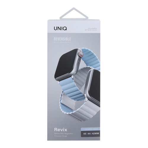 Ремешок Uniq Revix reversible Magnetic для Apple Watch 49-46-45-44 mm, белый/голубой
