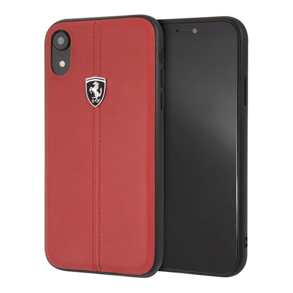 Кожаный чехол Ferrari Heritage W Hard для iPhone XR, красный