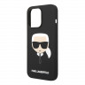 Чехол Lagerfeld Liquid silicone Karl's Head для iPhone 14 Pro Max, черный