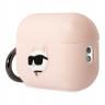 Чехол Lagerfeld Silicone case with ring NFT 3D Choupette для Airpods Pro 2 (2022), розовый