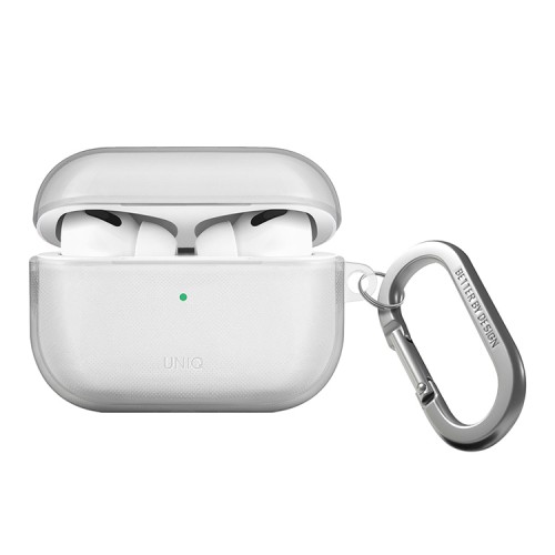 Чехол Uniq Glase с карабином для AirPods Pro 2, прозрачный