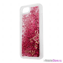 Чехол Guess Glitter для iPhone 7/8/SE 2020, малиновый Чехол Guess Glitter для iPhone 7/8/SE 2020, малиновый
