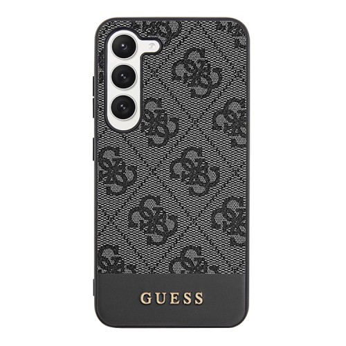 Чехол Guess PU 4G Bottom stripe Metal logo Hard для Galaxy S23 Plus, черный