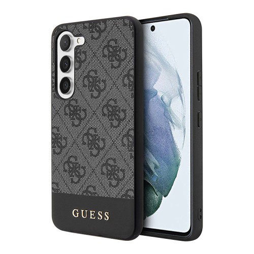Чехол Guess PU 4G Bottom stripe Metal logo Hard для Galaxy S23 Plus, черный