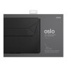 Uniq для ноутбуков 14" чехол Oslo PU leather Magnetic Laptop sleeve/foldable stand Black