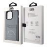 Karl Lagerfeld для iPhone 15 Pro чехол Cardslot PU Saffiano RSG 3D rubber logo Hard Grey