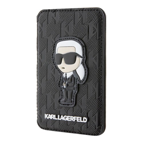 Karl Lagerfeld магнитный картхолдер MagSafe Stand Saffiano Monogram NFT Karl Ikonik Black