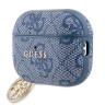 Guess для Airpods Pro 2 чехол PU leather 4G with metal logo and Diamond charm Blue