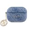 Guess для Airpods Pro 2 чехол PU leather 4G with metal logo and Diamond charm Blue