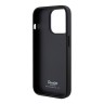 Hello Kitty для iPhone 15 Pro чехол PU Grained leather Metal Kitty Head Hard Black