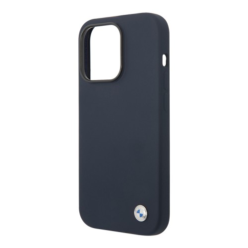 BMW для iPhone 15 Pro чехол Signature Liquid silicone Metal logo Hard Navy