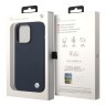 BMW для iPhone 15 Pro чехол Signature Liquid silicone Metal logo Hard Navy