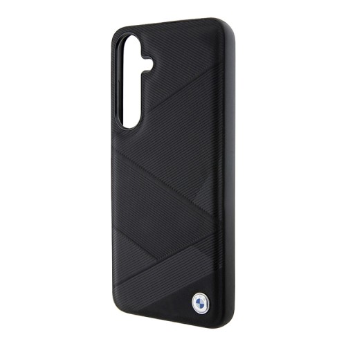 BMW для Galaxy S24 чехол Leather Textured Metal logo Hard Black